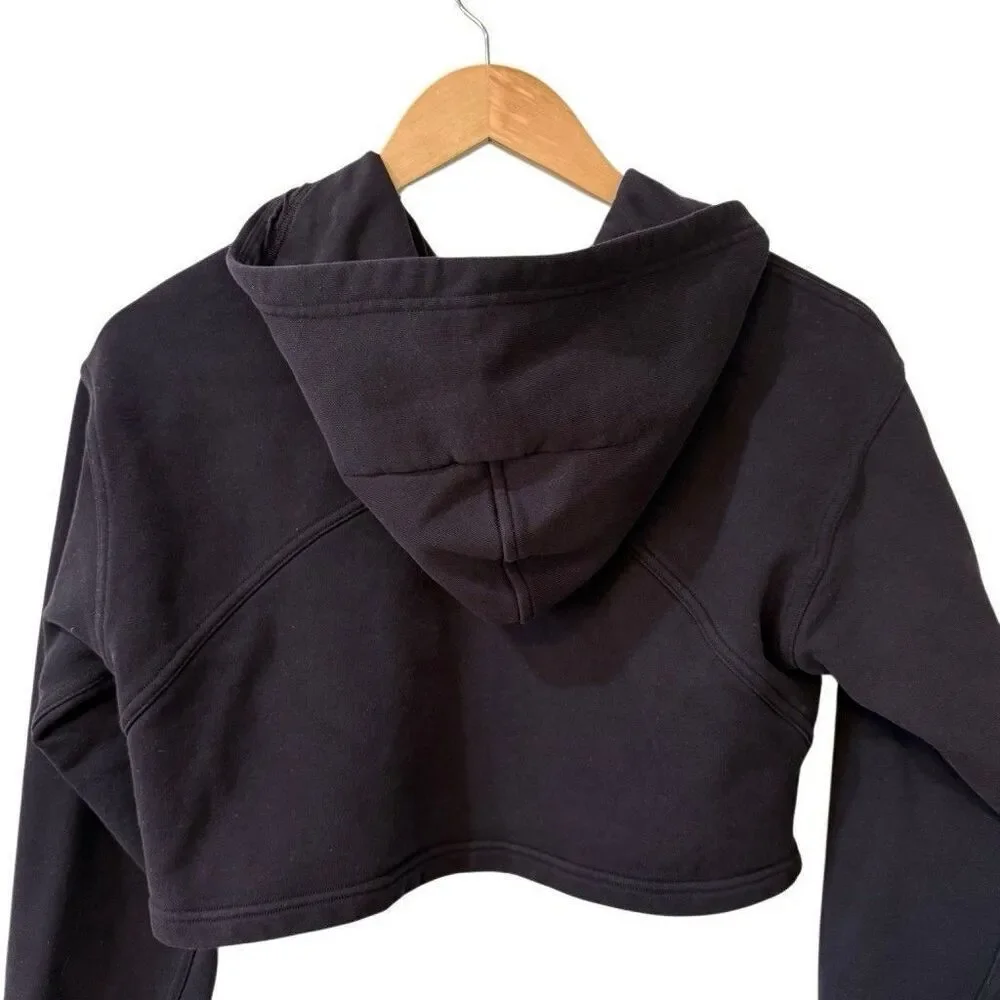 Lululemon Sweatshirt Womens 6 Black All Yours Cropped Hoodie Causal Comfort Top